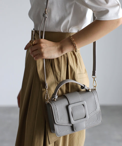 【雑誌掲載】2WAYスクエアバックルショルダーバッグ 12-1091